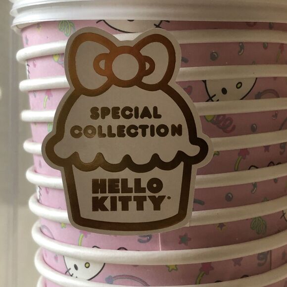 Sanrio Hello Kitty Sweet Celebration Pink 10 Hot To Go Cups W/Sleeves & Lids New - Picture 2 of 10